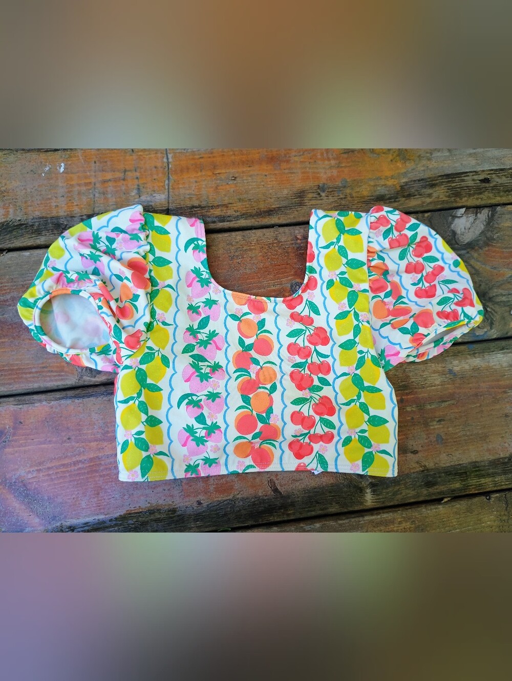 Mini Boden Girls Swim Top Short Sleeve Fruit 8-9 Year 134cm